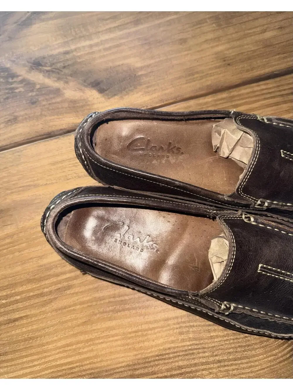 Clarks Dark Brown Leather Slip-On Loafers